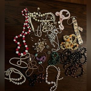 Vintage jewelry mostly beaded necklaces but other pieces as well